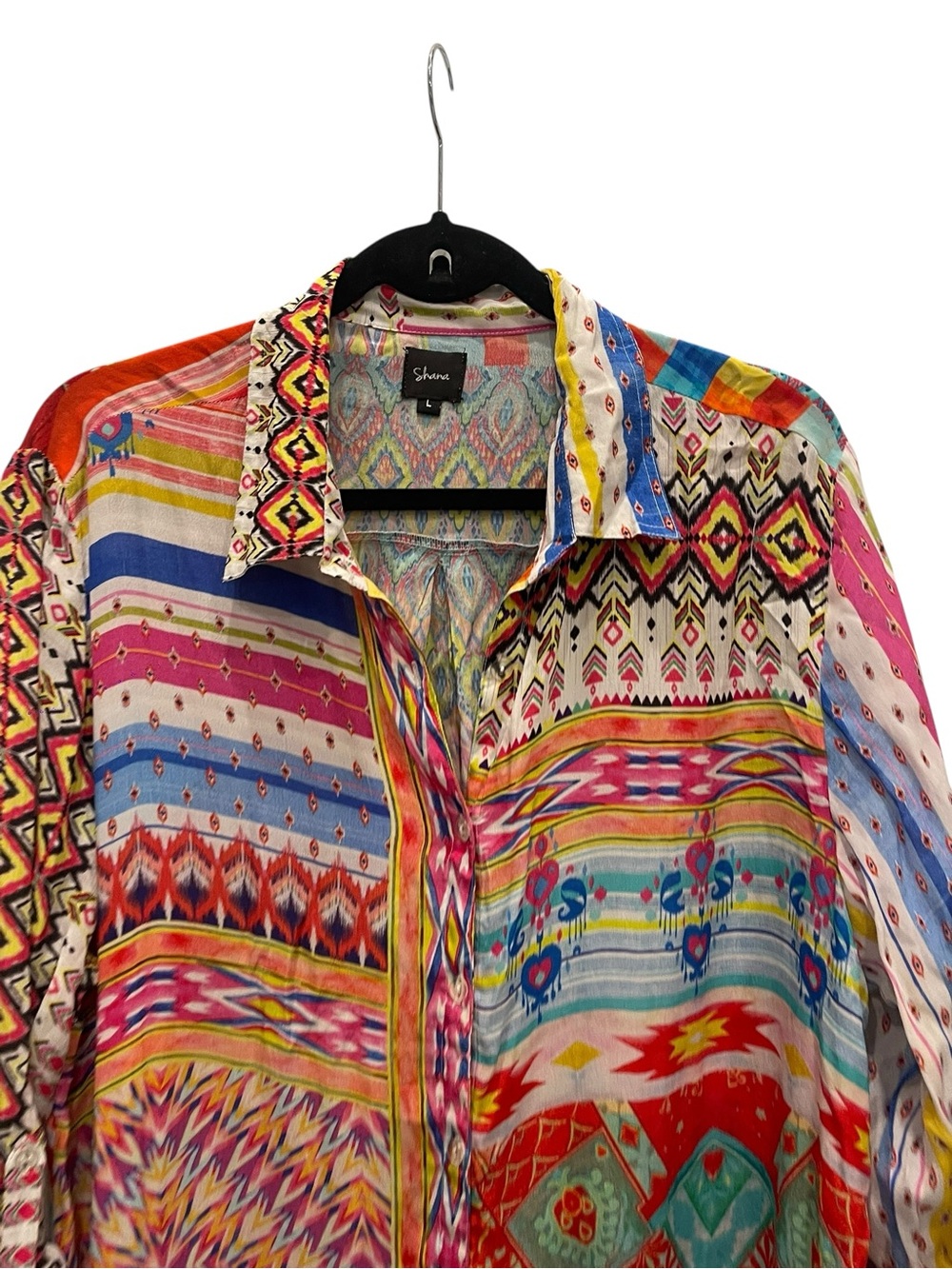 Shana Woman button-up Silk shirt Size:L - Picture 3 of 11